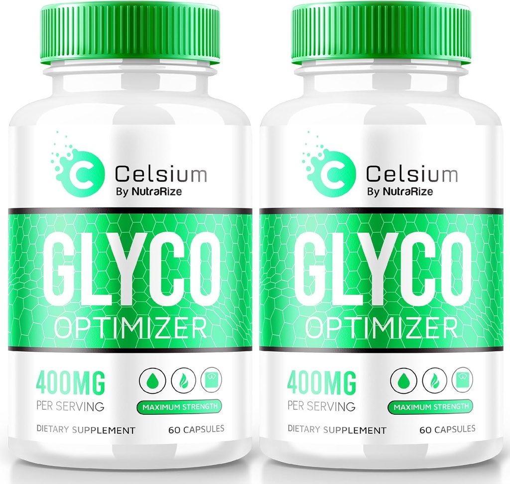 NutraRize (paquet de 2) Celsium Glyco Optimizer, Blood Flow Support, Capsules All-Natural pour maintenir des niveaux stables, formule à base de plantes plus de vitamines pour la santé globale, examens officiels (120 capsules)