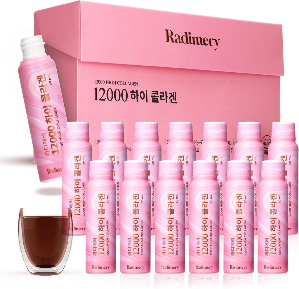 12000 High Collagen Liquid (50ml x 14) - 12000mg with Hyaluronic Acid, Elastin, and Vitamin C - Supports Healthy Hair, Beautiful Skin, Nails, Strong Bones,and Essential Antioxidant (14ea)