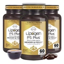 PS Plus Suppléments Cerveau Senior pour la Mémoire et la Focus - 180 Softgels, 3 mois d'approvisionnement - Premium Nootropic Phosphatidylserine booster cerveau pour la santé du cerveau