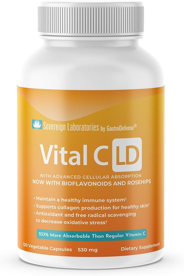 Vital C-LD - Vitamine Liposomique améliorée C - 530mg Capsules - 120 Compte