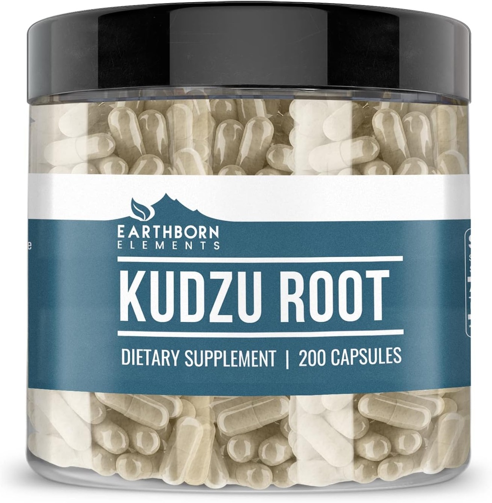 Éléments terriens Kudzu Root 200 Capsules, pures et non diluées, sans additifs