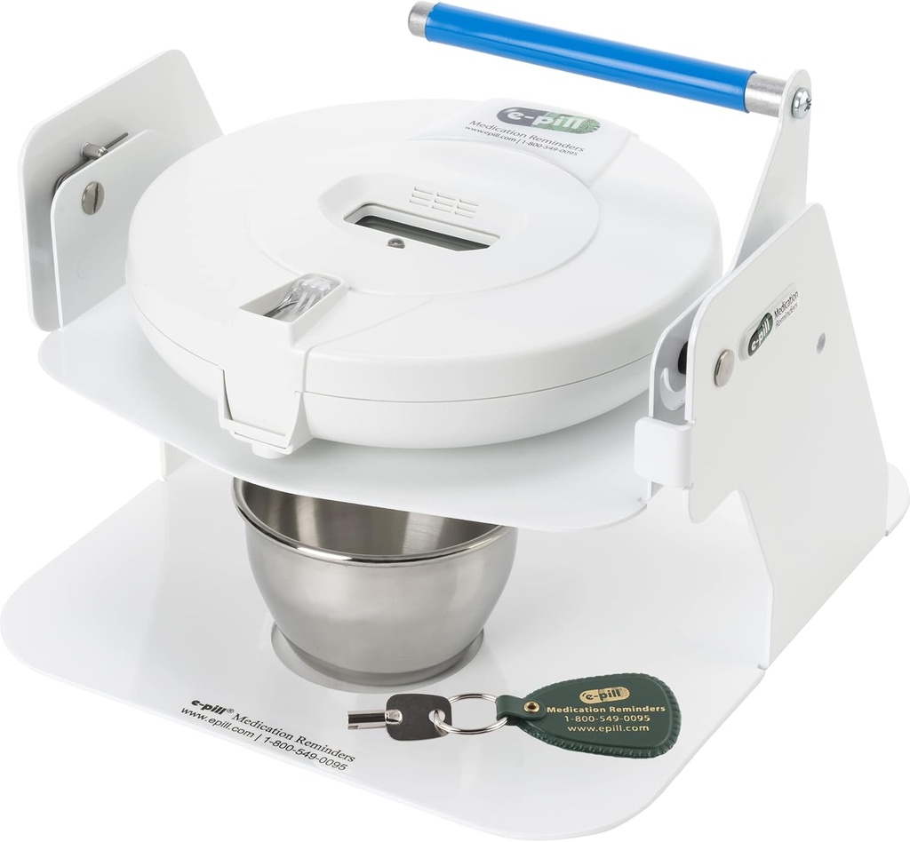 e-Pill MedTime Station Pro - Distributeur automatique de pilules à verrouillage avancé - White Lid