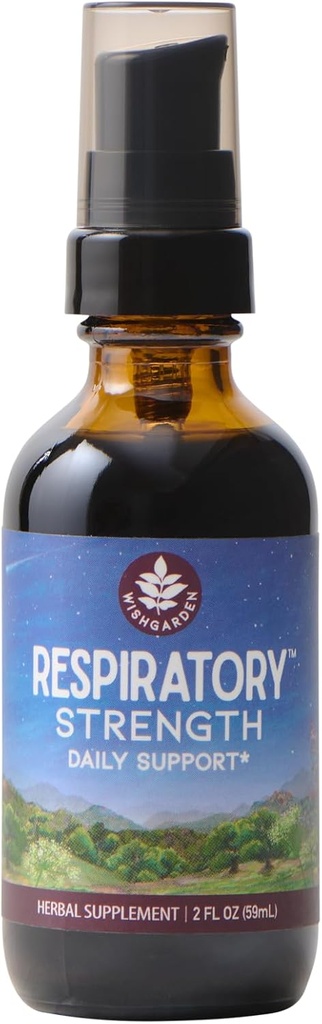 WishGarden Herbes Respirative Strength Daily Support - Supplément de soutien à base de plantes à base de poumon avec Mullein et Elecampane biologique, soutient la résilience pulmonaire à long terme et une meilleure efficacité pulmonaire, 2oz