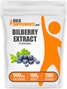 BulkSupplements.com Poudre d'extrait de bilberry - Supplément d'extrait de bilberry, supplément à base de plantes - Sans végétalien et sans gluten, 500mg par portion, 100g (3.5 oz) (paquet de 1)