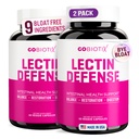 GOBIOTIX Lectine Defense - Supplément de bloqueur de lectine pour Gut avec MSM et enzymes digestives - Aides à la santé intestinale pour les femmes et les hommes - Non-OGM + Sans gluten - 60 Capsules (2)