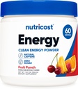 Nutricost Energy Complex (Fruit Punch) (60 portions) - Poudre d'énergie propre, 300g Complément alimentaire