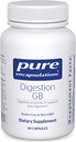 Encapsulations pures Digestion GB - Supplément enzymatique digestif - pour le soutien de la vésicule et la santé* - avec sel biliaire et mélange enzymatique digestif - sans gluten et sans OGM - 90 capsules