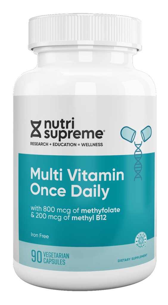 Nutri Supreme Multivitamine pour les hommes et les femmes avec plus de 20 vitamines et minéraux, Supplément nutritionnel quotidien pour le soutien immunitaire, Kosher, Végétarien, 90 jours d'approvisionnement