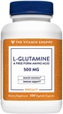 La vitamine Shoppe L-Glutamine 500MG, un acide amino de forme libre, soutient la récupération musculaire et la santé immunitaire (300 capsules)