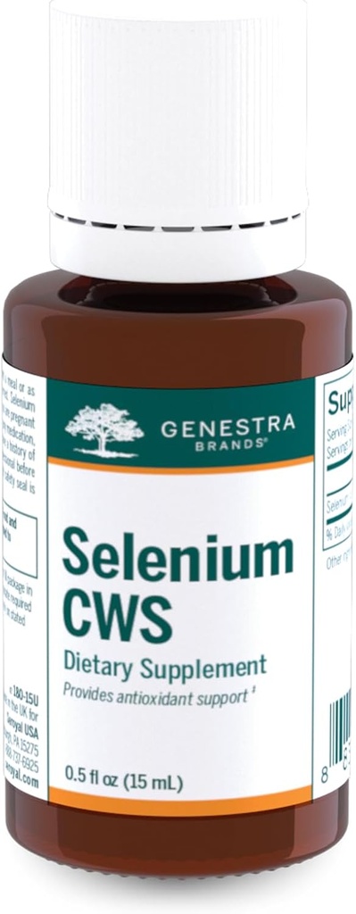 Genestra Brands Sélénium CWS (en anglais seulement) Le soutien aux nutriments antioxydants aide à protéger contre le stress oxydatif 0,5 fl. oz.
