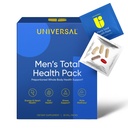 Men's Total Health Daily Vitamin Packs - 22 Essential Minerals & Vitamins for Men, All-in-One Multivitamin Supplement for Energy, Stress Support, Heart, Gut Health with Krill Oil, Adaptogens - 30 Pack