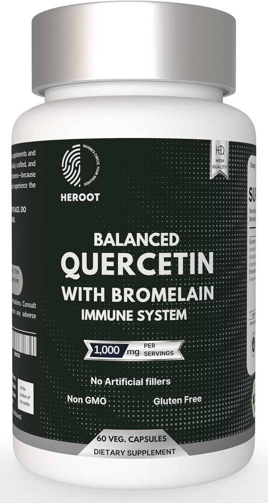 500mg Quercetin avec Capsules de Bromelain: Soutien respiratoire Non-OGM.