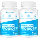 200 milliards de Cfus 12 souches probiotiques, avec 3 prébiotiques organiques, probiotiques pour les femmes hommes, supplément quotidien pour l'Immune, Gut, santé digestive, plateau stable, non OGM, 120 capsules (120 jours d'approvisionnement)