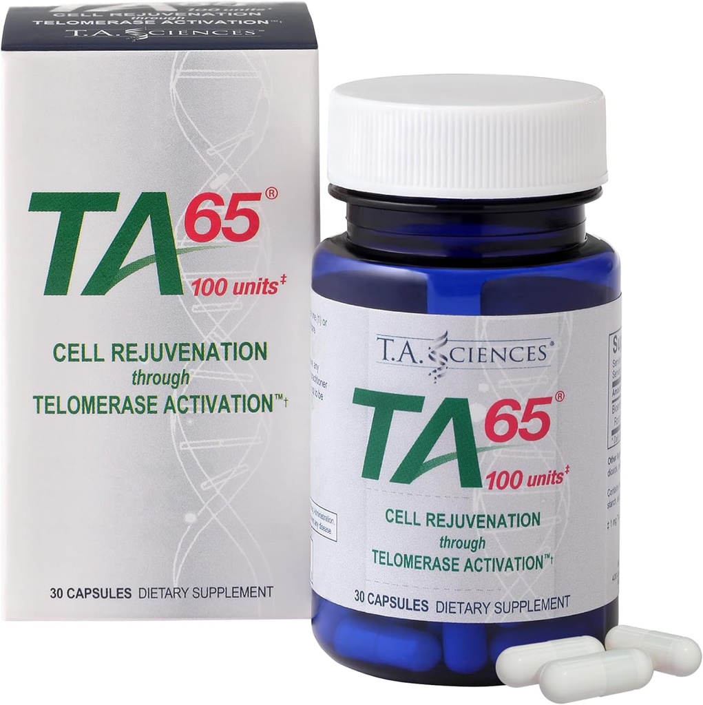 T.A. Sciences Supplément d'activation de la télomérase - 100 unités TA 65 MD, 30 capsules