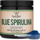 Poudre de Spiruline Bleue - Teneur maximale de 35% en Phycocyanine, Poudre Superalimentaire d'algues bleues-vertes, Mélange dans des boissons smoothies et protéinées, Coloration des aliments végétaux (un mois d'approvisionnement) par Double Wood