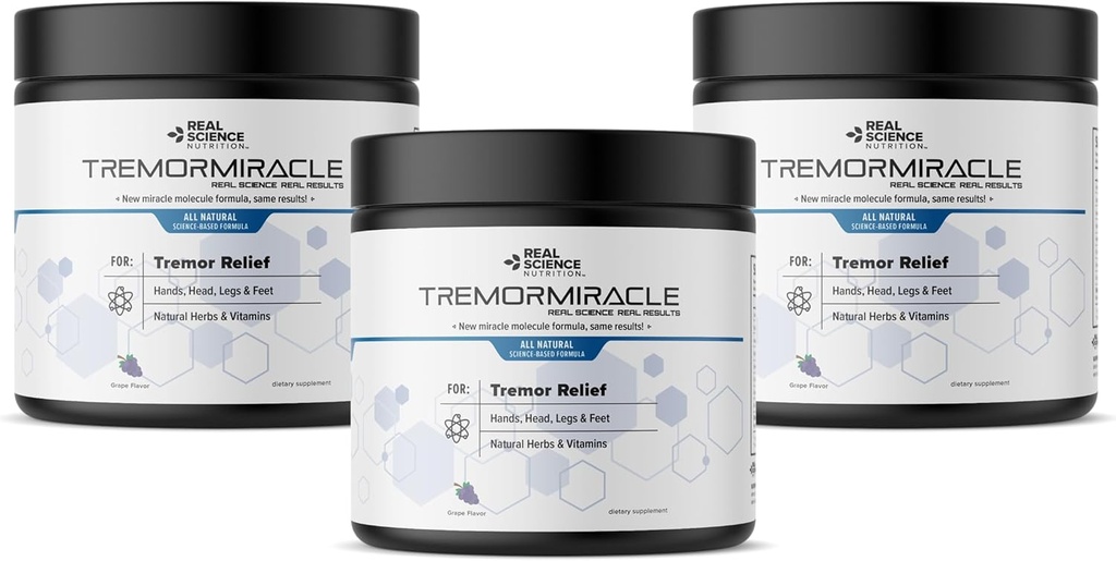 Miracle des tremblements - Supplément à base de plantes essentielles pour les mains, les jambes, les pieds, les tremblements de tête (13,4 Oz, arômes de raisin) (3)