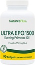 NaturesPlus Ultra EPO 1500 - Huile de Primrose du soir - Support antioxydant prémenstruel et ménopausique - Promotion de la peau claire - Sans gluten - 90 Softgels, 90 portions