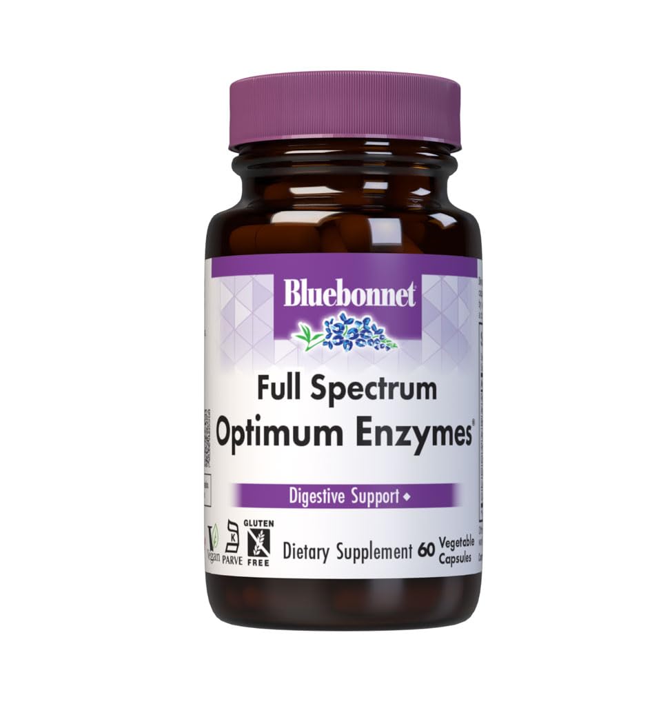 BlueBonnet Enzymes Optimum Plein spectre Capsules végétariennes, 60 Nombre