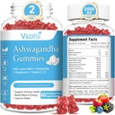 2 Pack Gummies Ashwagandha pour les femmes hommes, sans sucre supplément de Gummies Ashwagandha biologique pour la détente équilibre de restauration, Vegan sans gluten, 120 comte