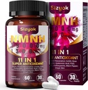 11-in-1 NMNH (dihydronicotinamide mononucléotide), 600mg par portion, supplément NAD+ avec resvératrol, CoQ10 pour soutenir NAD+ Niveaux, Supplément NMNH pour Anti-Age, Compte 60, 30 jours d'approvisionnement-63