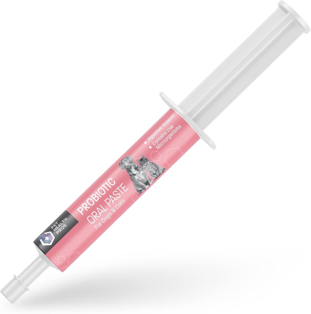 Pâte orale probiotique pour chiens et chats - Soutien Digestion saine Gel probiotique - Anti Diarrhée pour chiens et probiotiques pour chats pour diarrhée - pour voyager, Kenneling et formation - 30 cc