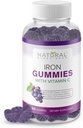 Gommies de fer avec vitamine C - Supplément de fer à croquer pour les adultes et les enfants, Anémie de carence en fer, Soutien des globules rouges, Énergie, Fonction immunitaire, Santé du cerveau, Absorption maximale, 60 Gommies végétaliens
