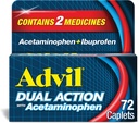 Caplets enduits à double action avec l'acétaminophène, 250 Mg d'Ibuprofène et 500 Mg d'acétaminophène par dose (2 équivalents de dose) pour 8 heures de soulagement de la douleur - 72 Compte