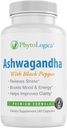 Capsules bio Ashwagandha avec poivre noir, soutient les hormones, non-OGM, sans gluten, végétalien, naturel, 60 capsules