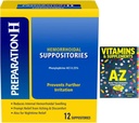 Suppositoires Hémorroïdal, Relief Jour et nuit Désagrément des hémorroïdes, 12 Compte + meilleur guide suppléments de vitamines libres