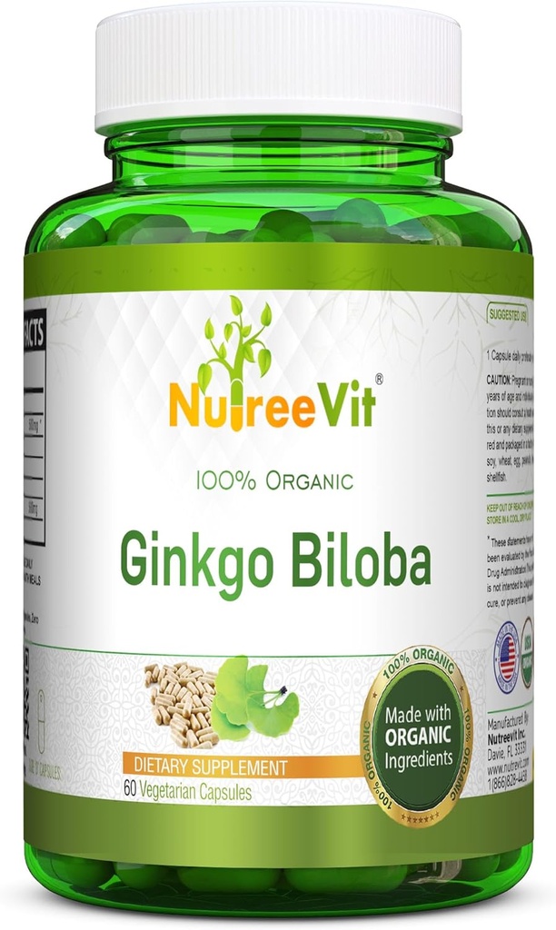 NutreeVit Ginkgo Biloba Herbal Complement Capsules (60 Nombre)