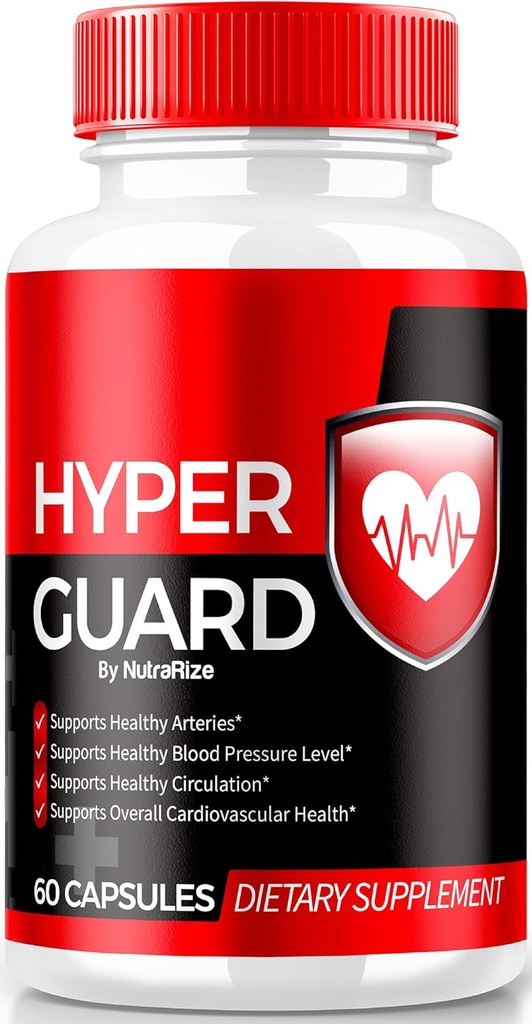 NutraRize Hyper Guard Capsules, All Natural HyperGuard Blood Vessel Cleaner, Formule Premium pour soutenir la santé et le bien-être dans l'ensemble, Examen officiel Hyper Guard (60 capsules)