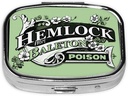 Metal 2 Compartment Pill Organizer Travel Friendly Portable Compact Pill Box Cute Pill Case to Hold Vitamins/Fish Oil/Supplements/Meds/Tablet for Purse/Pocket (Hemlock from baleton Poison)