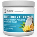 Dr Berg Zero Sucre Hydratation Poudre d'électrolyte Keto - Amélioré avec 1000 mg de potassium et de véritable sel d'Himalaya rose (NOT Table Salt) - Boissons de coco tropicale, ananas et orange Supplément 50 portions
