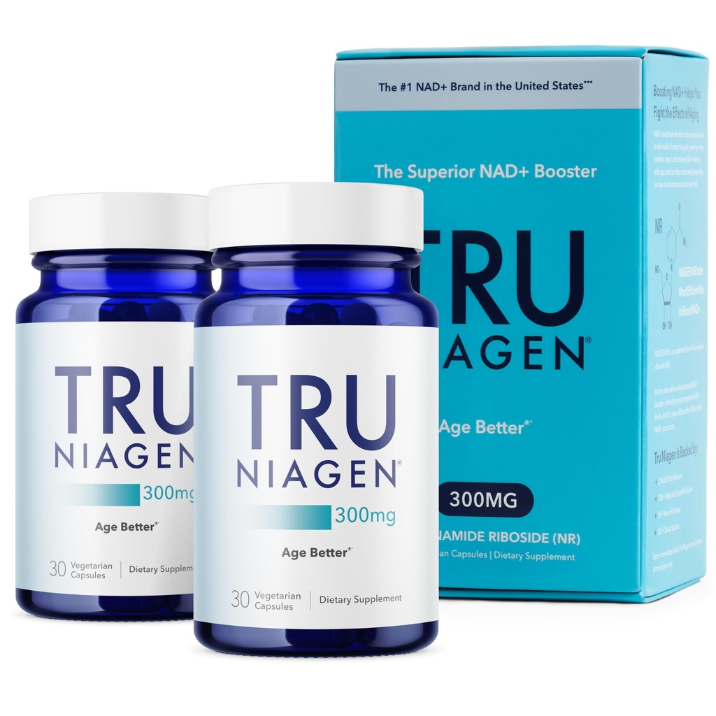 TRU NIAGEN Breveté NAD supplément pour l'anti-vieillissement et la régénération cellulaire, 300mg Niagen, 30servages