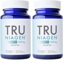 TRU NIAGEN Breveté NAD supplément pour l'anti-vieillissement et la régénération cellulaire, 300mg Niagen, 30servages