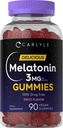 Carlyle Melatonin Gummies 3mg.90 Comte.