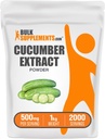 BulkSupplements.com Poudre d'extrait de concombre - Supplément de concombre, pour hydratation - Vegan & Gluten Free, 500mg par portion, 1kg (2,2 lbs) (paquet de 1)