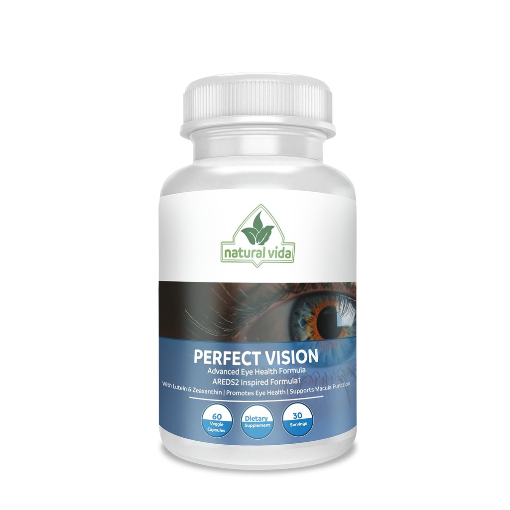 Perfect Vision AREDS2 Formule Inspirée - Améliorer le supplément Vision - Lutéin Zeaxanthin Vision Complex (60 Capsules oculaires)