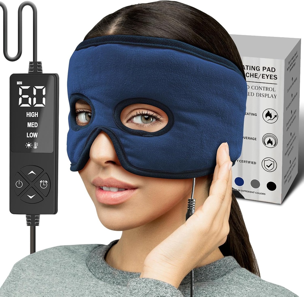 CREATRILL Masque de Relief Sinus chauffé, Pad chauffant visage pour pression Sinus, Masque de migraine pour Relief des maux de tête