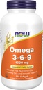 MAINTENANT compléments alimentaires, Omega 3-6-9 1000 mg avec un mélange de graines de lin, de primrose du soir, de canola, de cassis noir et d'huiles de graines de citrouille, 250 softgels
