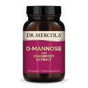 Dr. Mercola D-Mannose et extrait de canneberge, 30 portions (60 capsules), supplément alimentaire, soutient la santé urinaire, non-OGM