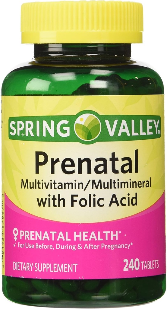 Spring Valley Multivitamine prénatale, 240 comprimés