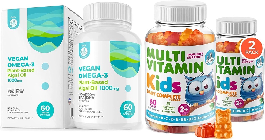 Gummies multivitamine pour enfants et légumes Omega 3 Softgels