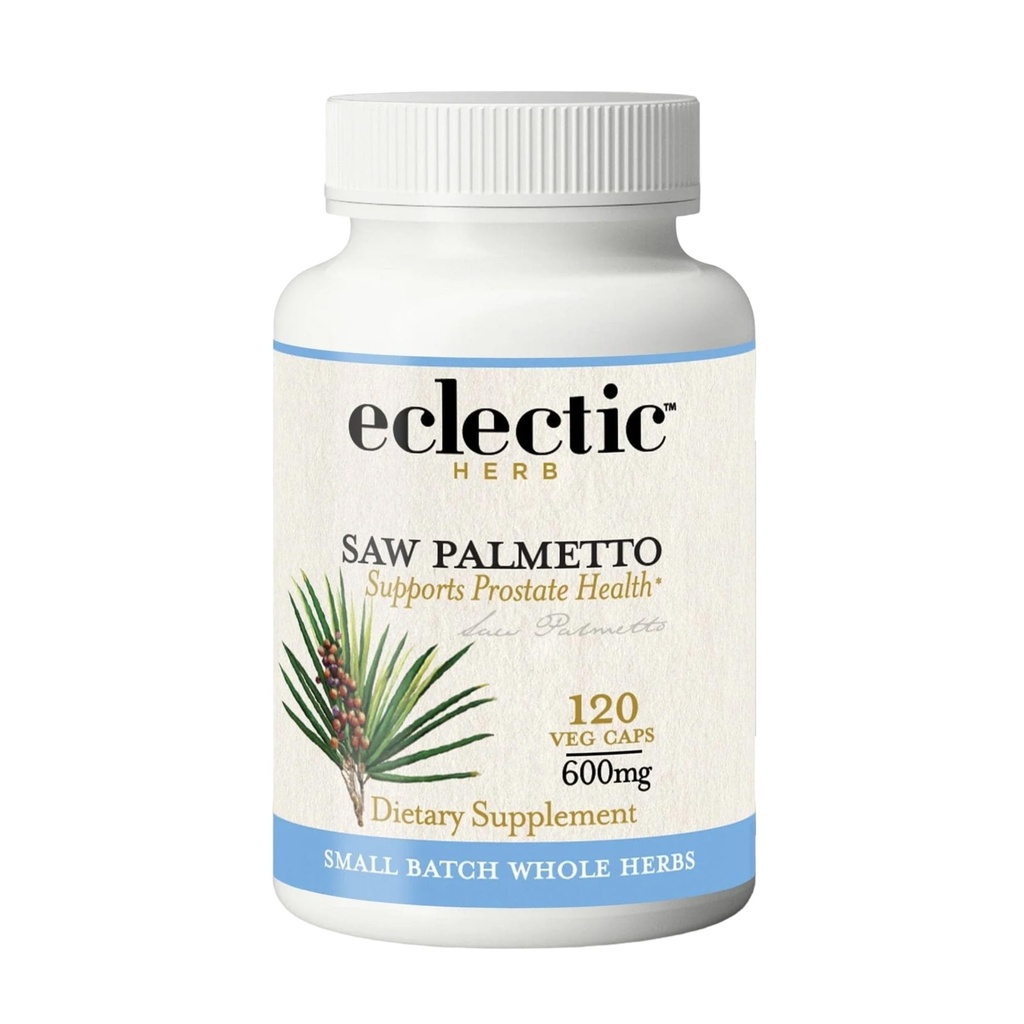 Herbe éclectique - Saw Palmetto Capsules de l'urine et du supplément de santé de la prostate pour les hommes Soutient la santé masculine.