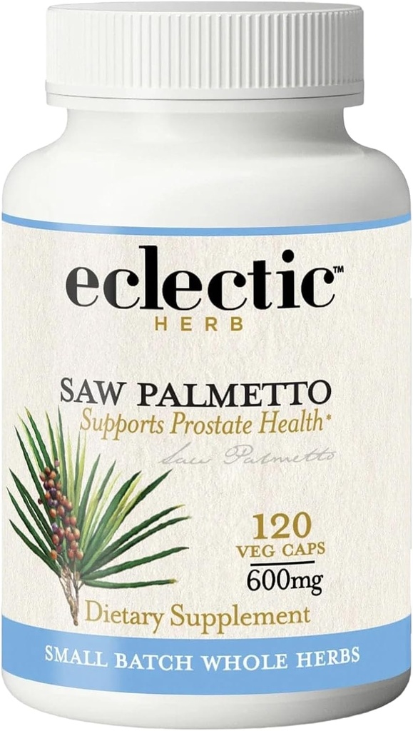 Herbe éclectique - Saw Palmetto Capsules de l'urine et du supplément de santé de la prostate pour les hommes Soutient la santé masculine.
