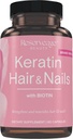 Réserve Keratin Coiffeur Booster avec Biotin - Supplément Keratin avec Biotin & Resveratrol - Soutient la croissance des cheveux et la santé des ongles - 60 Capsules