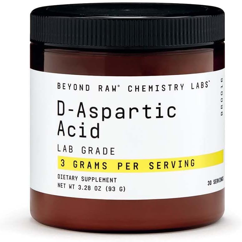 BEYOND RAW Chemistry Labs D-Aspartic Acid Powder, Muscle Development and Recovery, 30 Servings