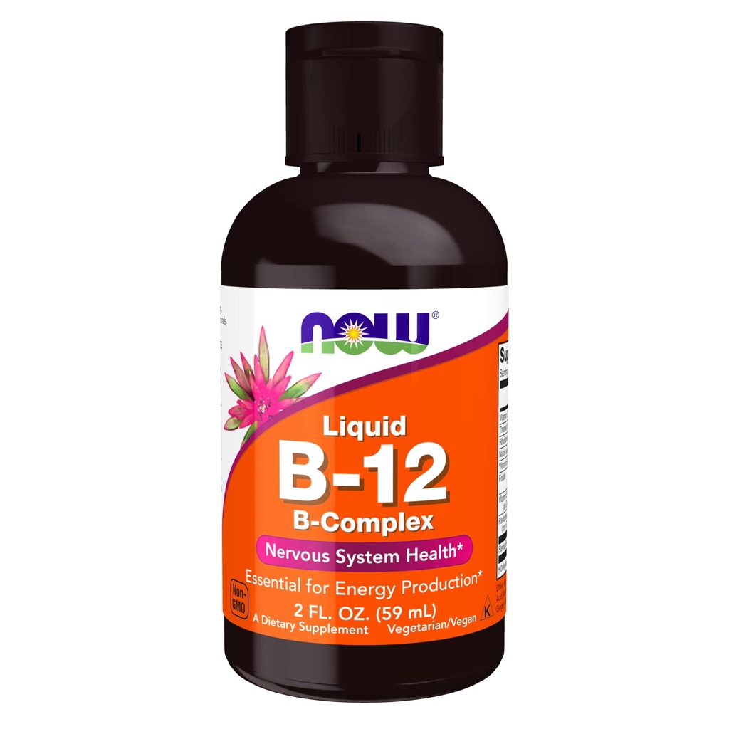MAINTENANT suppléments alimentaires, vitamine B-12 complexe liquide, production d'énergie*, santé du système nerveux*, 2-Ounce