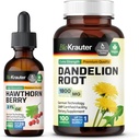 BIO KRAUTER Hawthorn Tincture 2 Fl. Oz. & Dandelion 100 Capsules