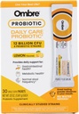 Poudre probiotique de soins quotidiens Ombre - Prébiotiques et probiotiques pour les femmes, les hommes et les enfants - La poudre à dissolution rapide favorise la santé digestive et le bien-être général - 12 milliards UFC - Lemon Flavor, 30 paquets